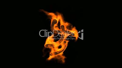 burning fire handball athlete symbol.