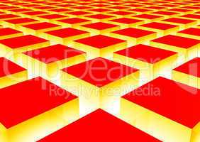 3D Würfel Matrix Rot Gelb