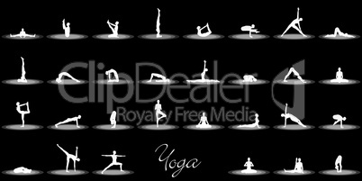 Yoga Posen Set - Schwarz Weiß