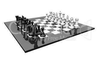 Schachbrett glänzend - Schwarz gegen Weiß
