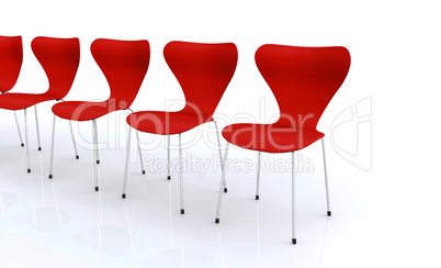 Designer Stuhlreihe - Rot 2