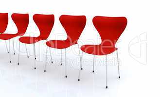 Designer Stuhlreihe - Rot 2