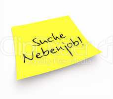 Notizzettel - Suche Nebenjob!