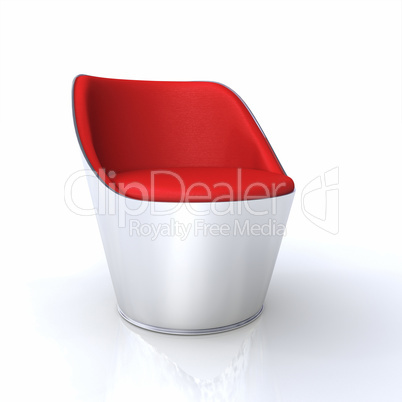 Designer Stuhl Silber Rot 5