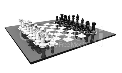 Schachbrett glänzend - Weiß gegen Schwarz