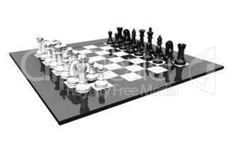 Schachbrett glänzend - Weiß gegen Schwarz