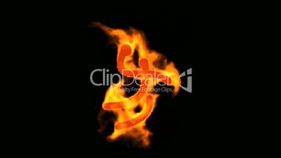 burning fire handball athlete symbol.