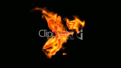 burning fire basketball sportman silhouette.