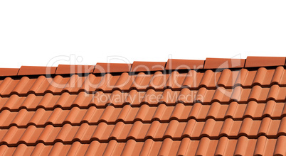 Roof tiles isolated on white background