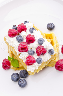 waffle with fruit