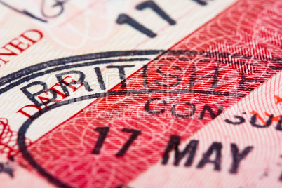 Visa passport stamp