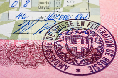 Visa passport stamp