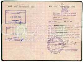 Old Belgian passport. Pages for visa marks