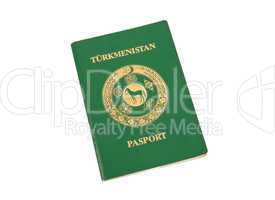 Turkmenistan passport on white background