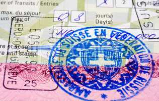 Visa passport stamp