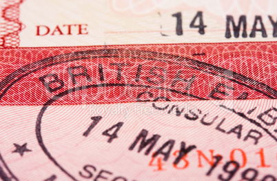 Visa passport stamp