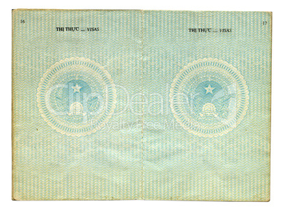 Vietnam passport. Pages for visa marks