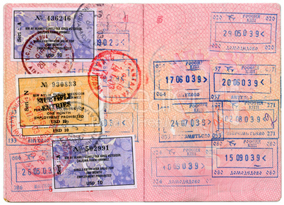 Passport stamps