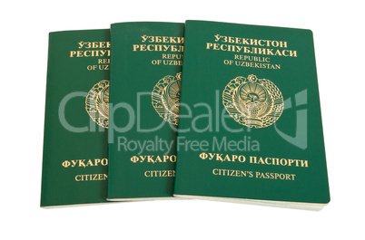 usbekistan passport isolated on white background