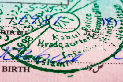 Visa passport stamp