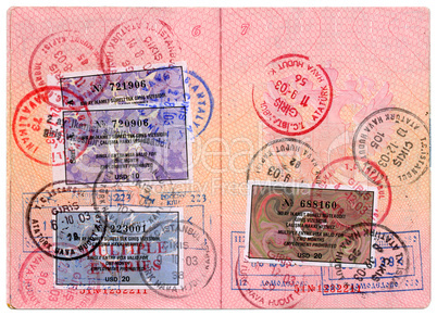 Passport stamps