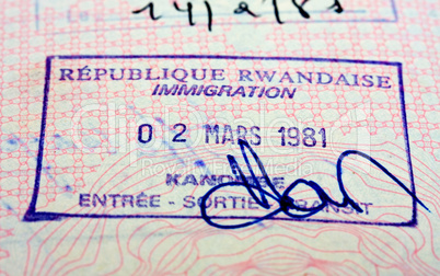 Old passport stamp