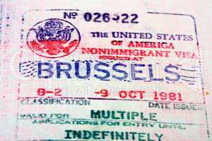 Old passport stamp