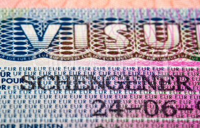 Schengen visa in passport