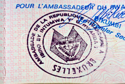 Old passport stamp