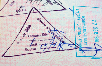 Old passport stamp