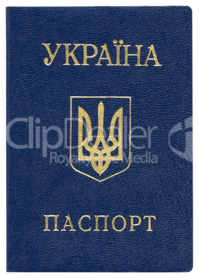 Ukraine passport isolated on white background