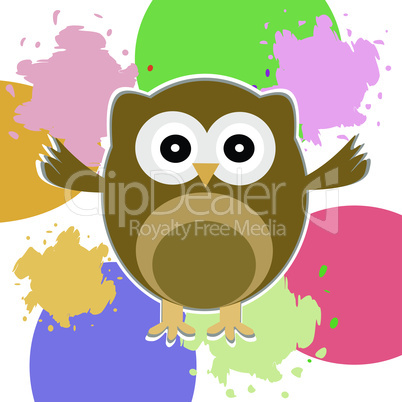 Cute Vector Owl - greetings card