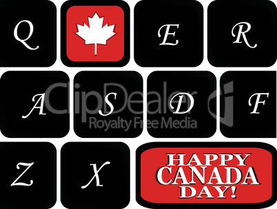 Vector computer keyboard with the Canadian flag on it