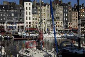 France, picturesque Vieux Bassin of Honfleur in Normandie