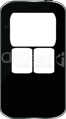 Black vector smartphone isolated on white background