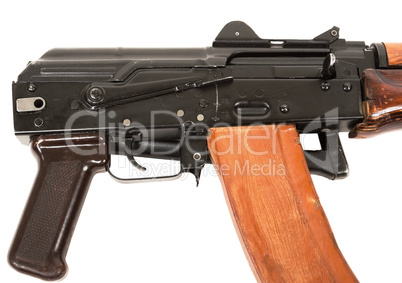 Russian machine gun AKS-74U close-up