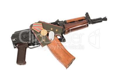 Russian machine gun AKS-74U