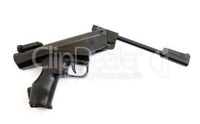 Russian air pistol isolated on the white background