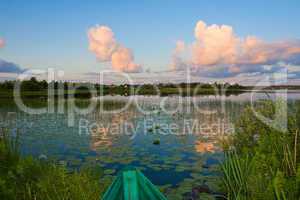 Summer landscape with boat