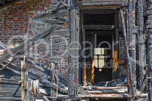 Abandoned burnt house