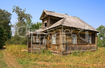 Old wooden house in village