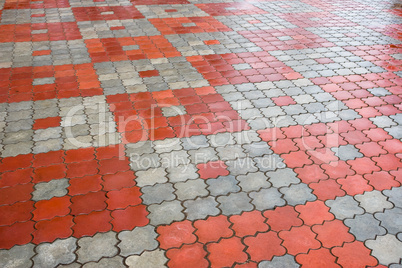 Paving stone pattern. Red and gray  stones
