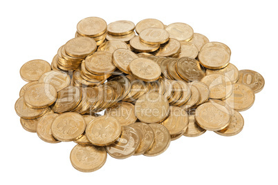 Coins isolated on white background