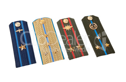 Shoulder straps of russian army on white background