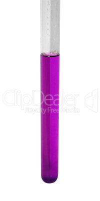 test tube with violet liquid