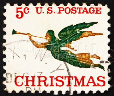 Postage stamp USA 1965 Angel with Trumpet, Christmas