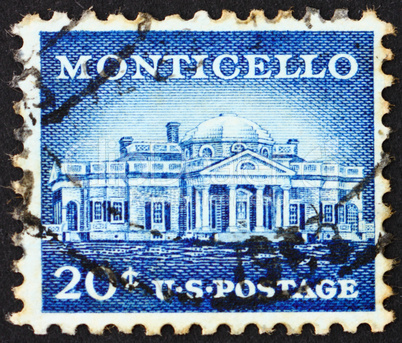 Postage stamp USA 1956 Monticello