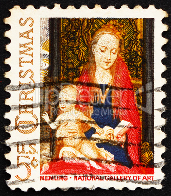 Postage stamp USA 1966 Madonna and Child with Angels by Hans Mem