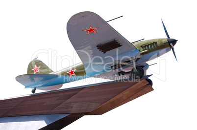 Low-flying attack airplane "Ilyushin 2" in Samara, Russia
