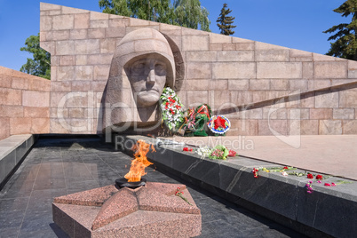 The eternal fire in the memorial complex of city Samara, Russia
